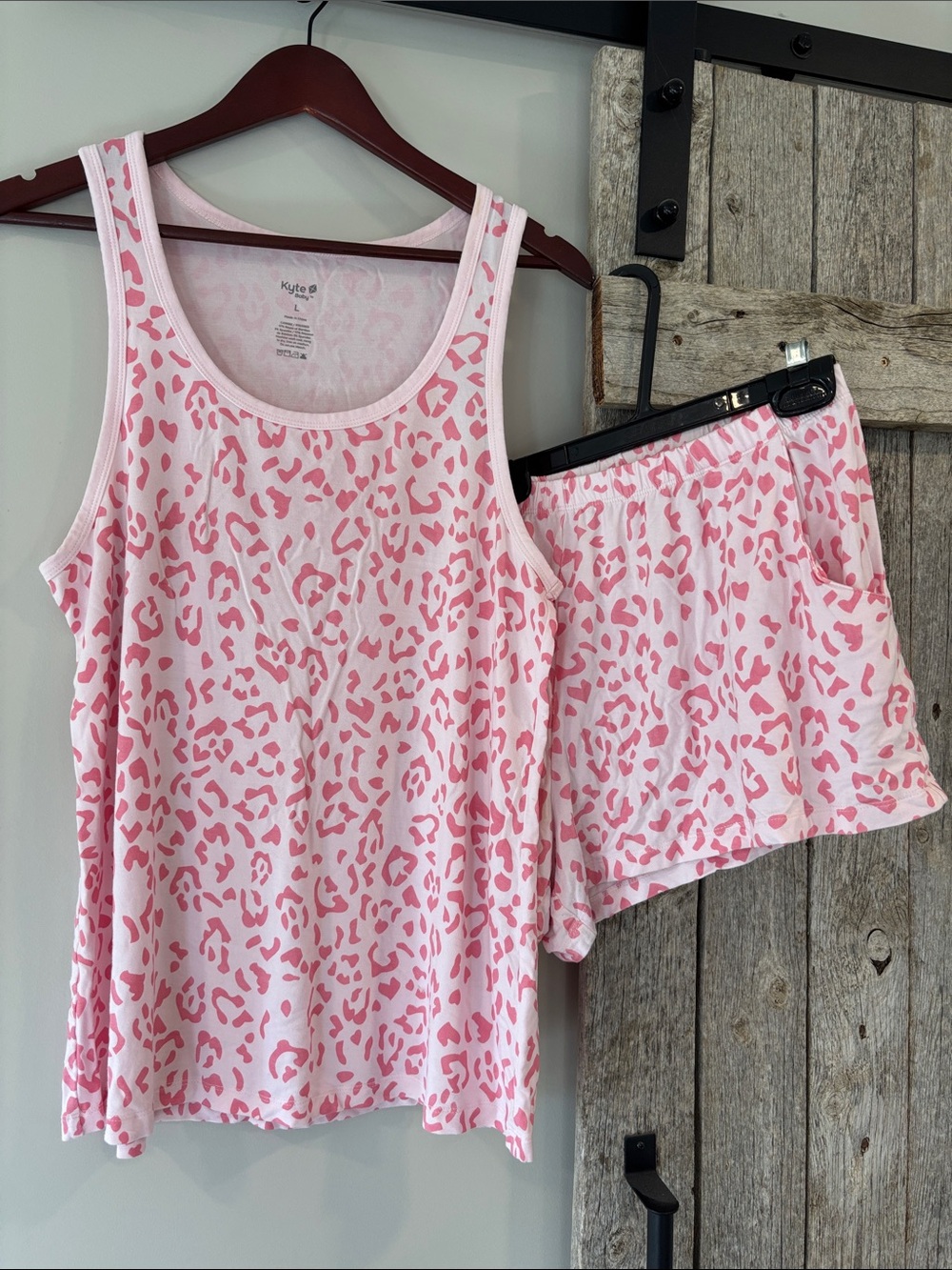 Kyte BABY Women’s Pink Leopard-Print Tank & Shorts Pajama Set